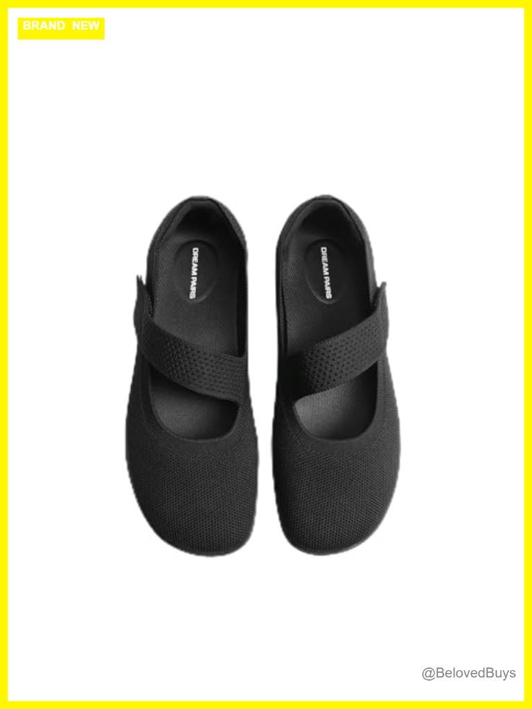 Mary Jane Ballet Flats Barefoot Knit Wide Toe Box Arch Support Machine Washable